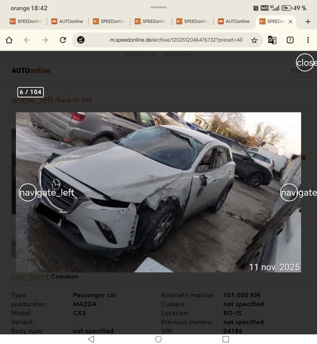 Dezmembrez Mazda CX3  2020 Automata