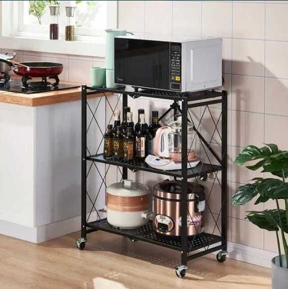 Доставка. Cкладной стеллаж с колесом 3 этаж s15