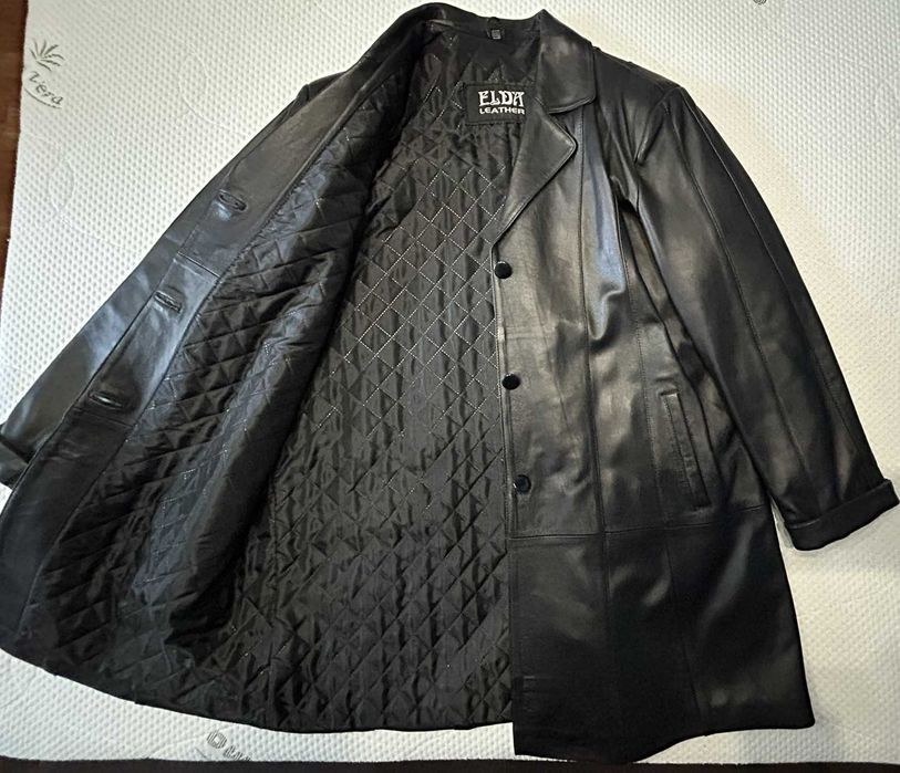 Haina dama piele trei sferturi neagra noua, XXL, Elda Leather