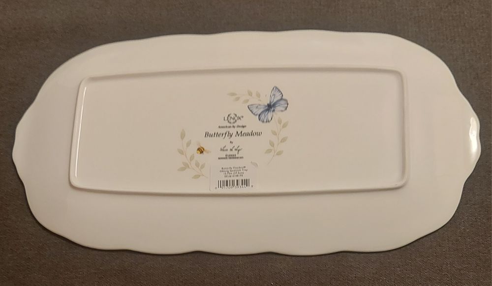 Lenox Butterfly Meadow – platou porțelan, nou în cutie