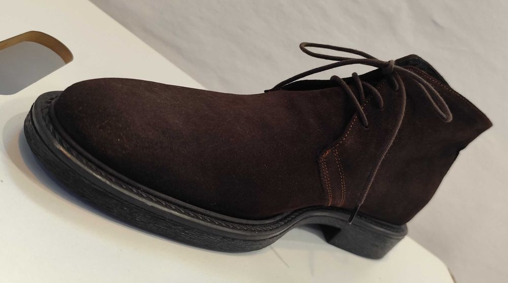 Ghete lace up 40 39 Old Signature NOI piele naturala moale suede maro