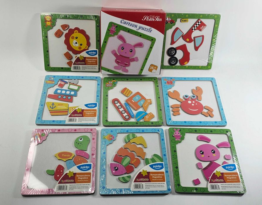 8в1 комплект магнитни  дъски с магнити на животни и превозни средства