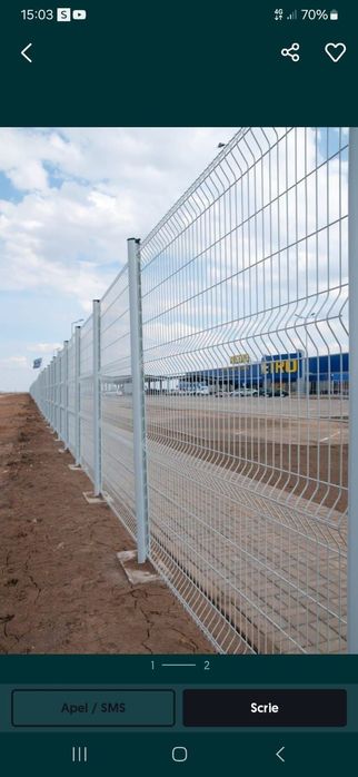 Împrejmuiri garduri din plasa pordurata sau la val