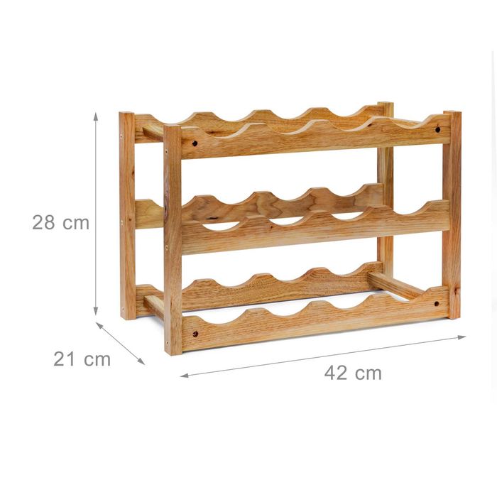 Suport pentru Vin din Lemn de Nuc ptr. 12 Sticle Elegant 28x42.5x21 cm