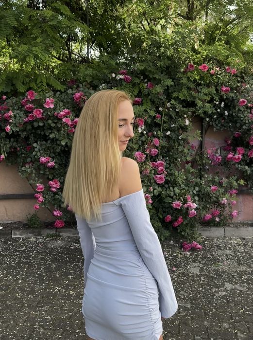 Синя къса дамска рокля