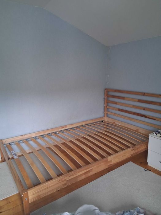 TARVA дървено легло, закупено от IKEA, 200×120cm, персон и половина, с включена подматрачна рамка LUROY