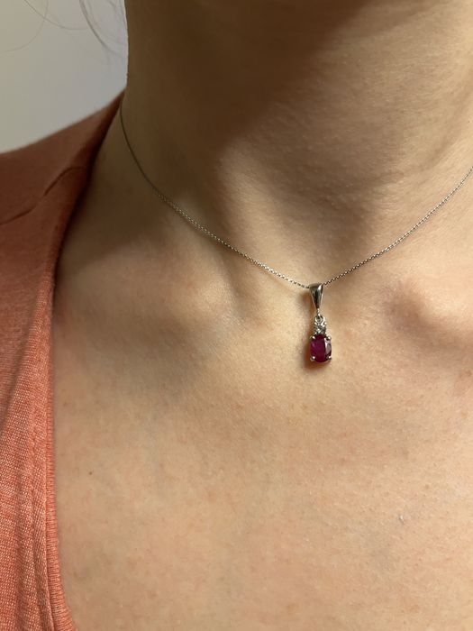 Pandantiv din aur 14k cu rubin natural