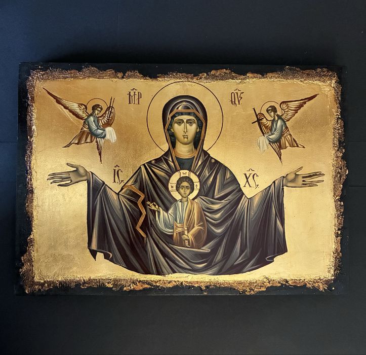 ICOANA pictata pe lemn- Maica Domnului “Platytera”