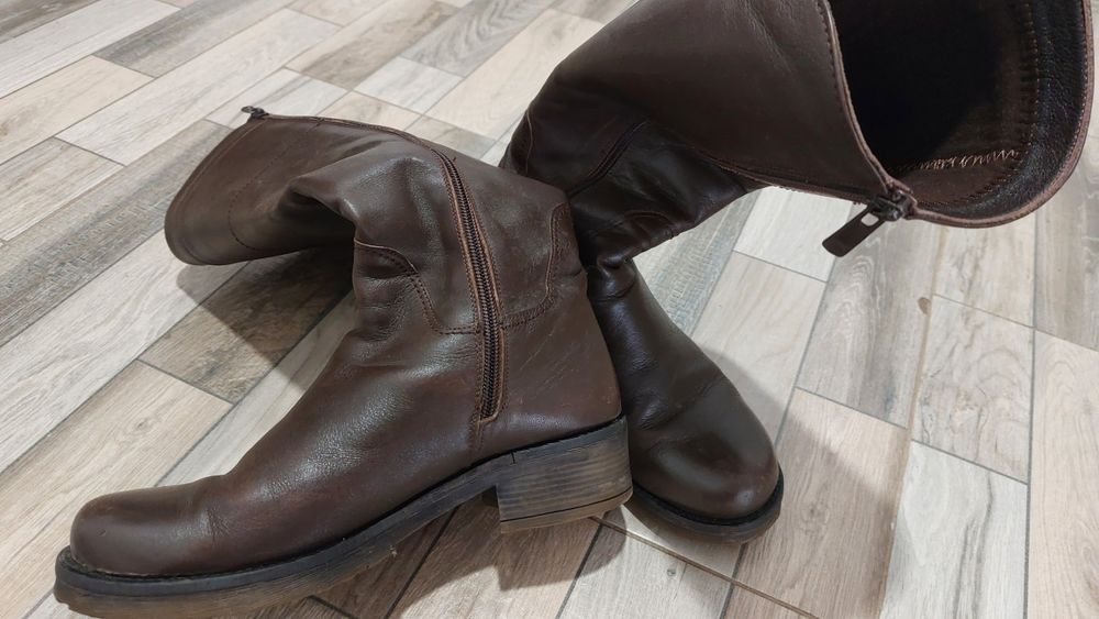 Cizme piele maro dama