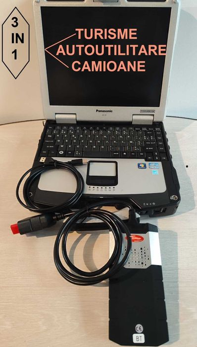 Pret redus ! Diagnoza auto multimarca pentru Itp/Service clasa 2+3 + Laptop militar Panasonic antisoc, limba romana, totul instalat turisme/camioane