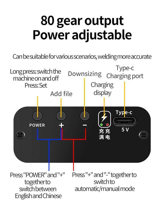 Aparat sudura in puncte Lcd acumulatori litiu banda nichelata reparati