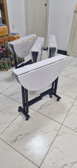 Стол трансформер круглый! Yig'iluvchan stol dumaloq loft. 80-160смгача