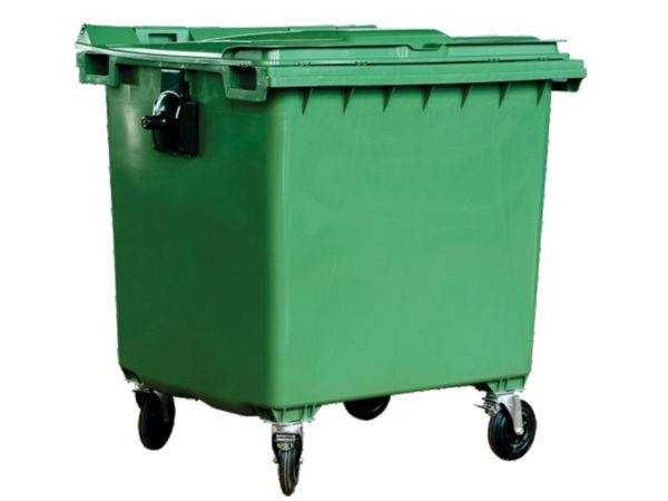 Пластмасов контейнер за смет  1100 л - здрав HDPE материал, 4 колела