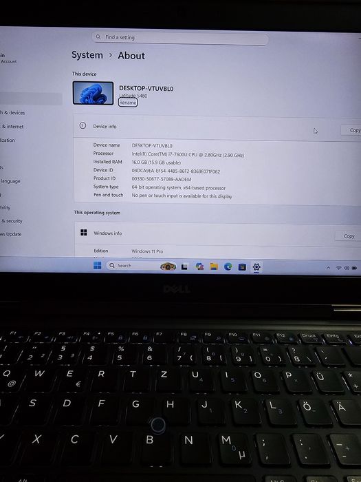 Laptop Dell Latitude i7-7600U/Ssd 256gb/ 16gb ram