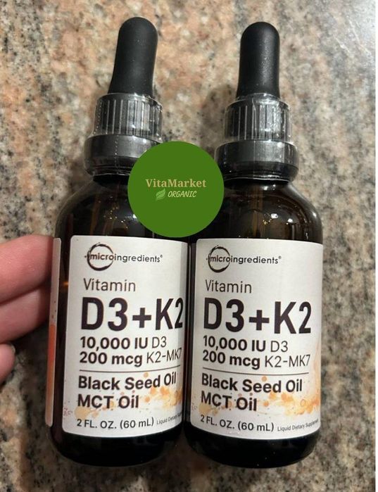 Vitamin d3 k2, 10.000 iu 200 mcg, mct va black seed yogi, витамин д3