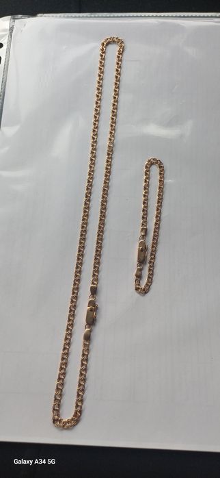 Продам золотую цепь с браслетом