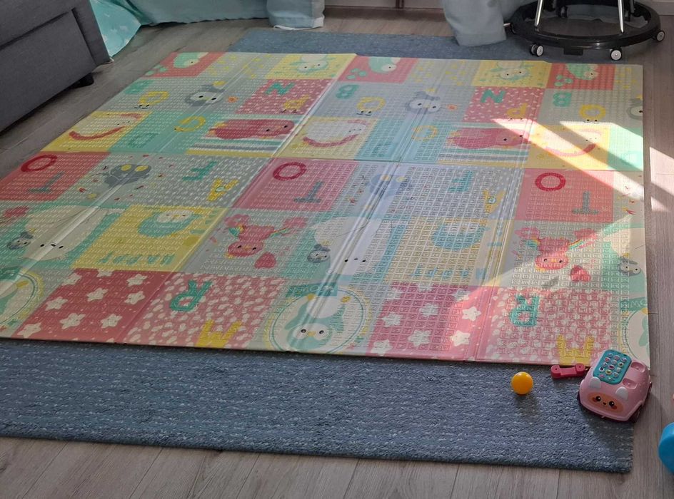 Covor/Saltea termica joaca copii 2 fețe, spuma groasa, protectie cazaturi, covor tatami