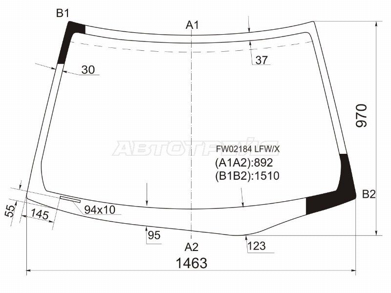 Стекло лобовое  Honda Civic