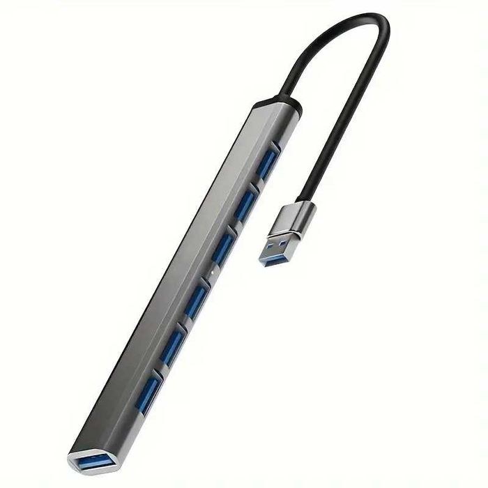 USB 3.0 Хъб с 7 Порта - Ултра-Тънък Алуминиев