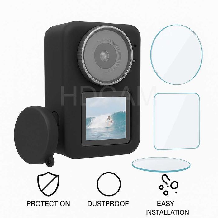 Комплект калъф и стъклен протектор за DJI Osmo Action 5 Pro