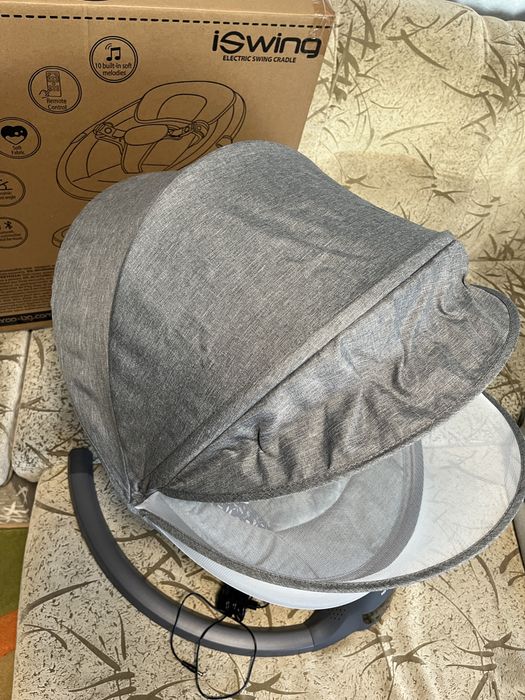 Cangaroo Бебешка електрическа люлка iSwing, графит