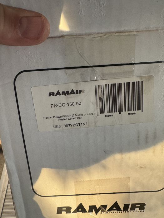 Filtru ramair proram 90 mm si cot la 90 aluminiu