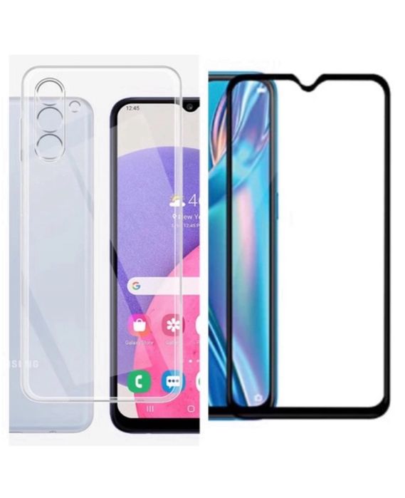 Samsung A15/A14/A13/A12/A24/A25/A16 Husa Silicon + Folie Sticla Curbat