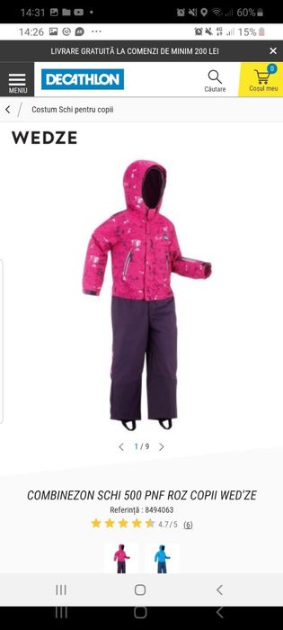 Combinezon copii Decathlon