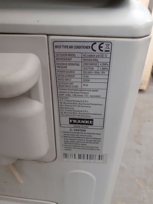 Aparat aer conditionat FRANKE