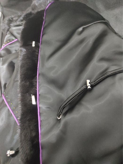 Новая норковая шуба, трансформер- цвет Черный бриллиант.