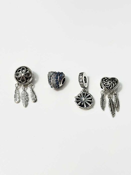 Set 4 talismane/charmuri visator (dreamcatcher) - argint - vand lotul sau la bucata