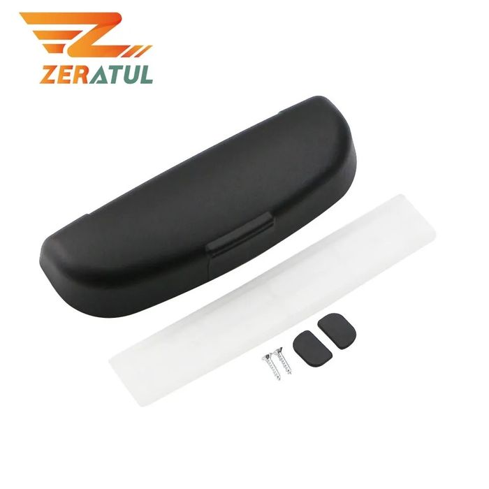 Кутия за очила за кола - черна, сива и бежова