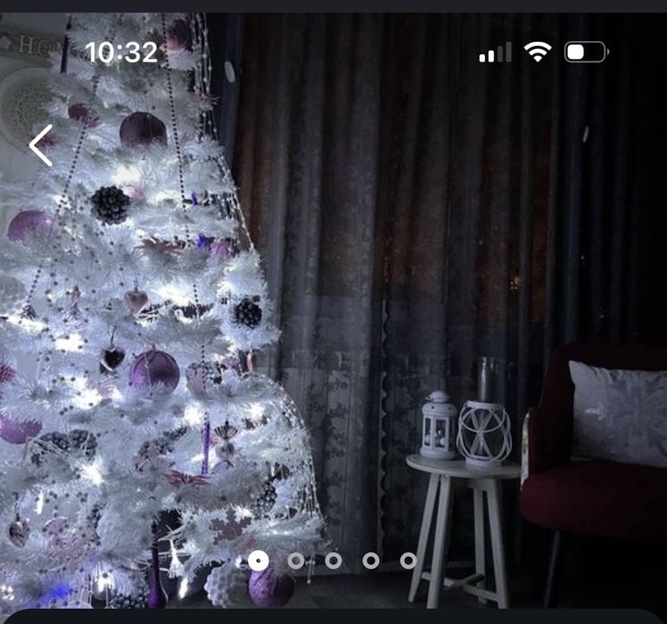 Brad artificial alb inaltime 1.80