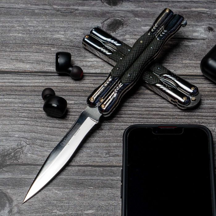 Briceag Butterfly Cudeman Abanicos, maner zamak cu ABS verde, lama otel 420