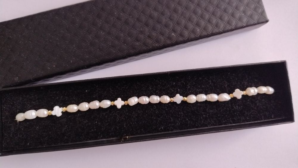 Colier din argint, cu perle de cultură