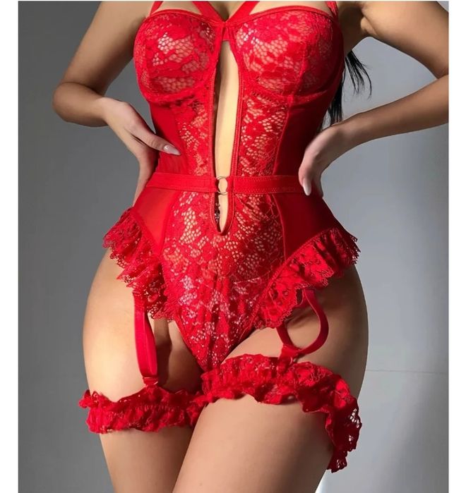 Луксозно Еротично дамско бельо Боди Черно/ Червено/ Розово/ Бяло