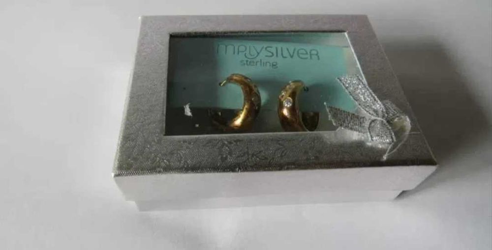 Cercei argint 925, placati cu aur 18k