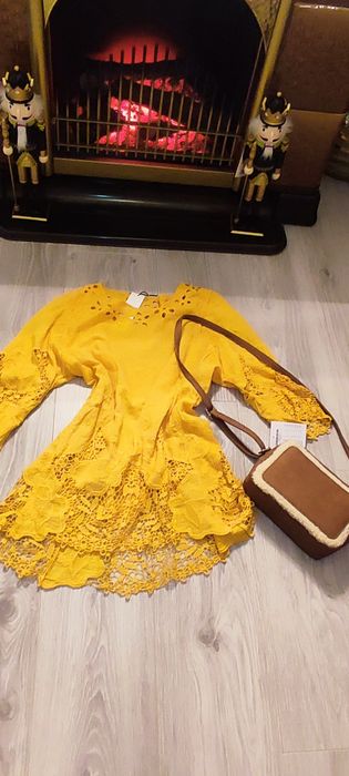 Bluzita festivă tip fluture, noua, broderie ,100%bumbac