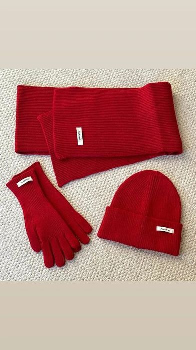 Шапка шарф перчатки Набор