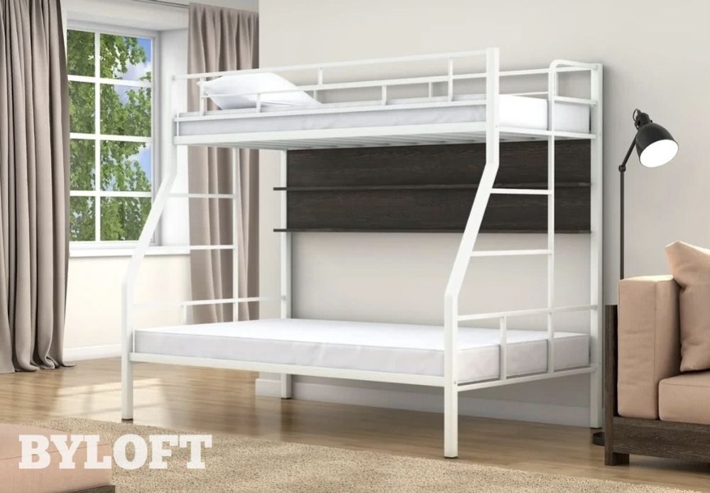 Кровать двухъярусная МОСКО металлическая для детей и взрослых, Разборн