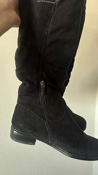 Продам сапоги зима, эко-замша