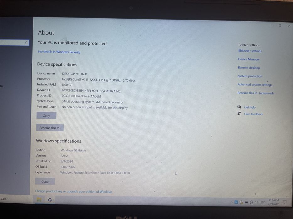 Лаптоп Dell Inspiron 5567 HDD 1TB/112SSD