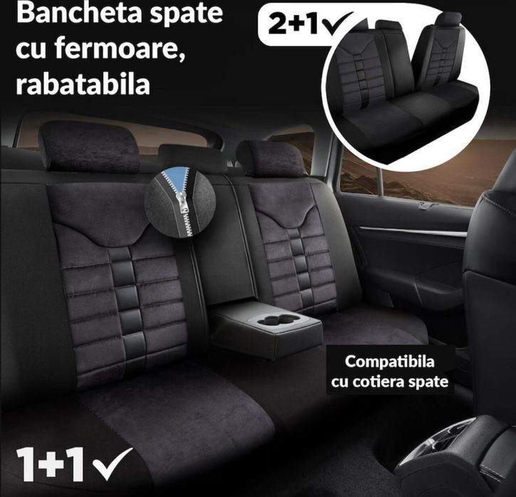 Huse auto tip alcantara