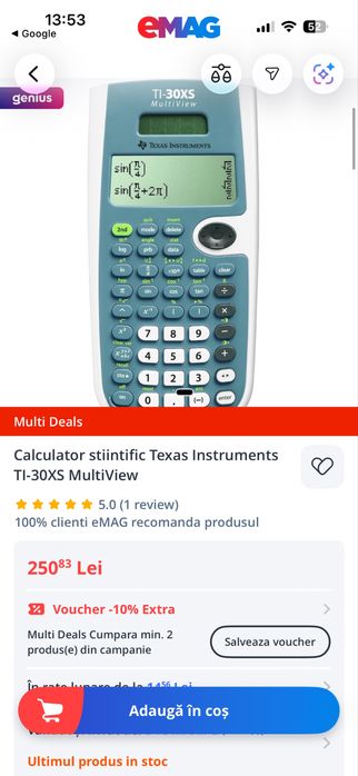 REDUCERE 20% – ACUM 680 LEI / TOATE 3 calculatoare Texas Instruments – TI-84 Plus, TI-83, TI-30XS MultiView