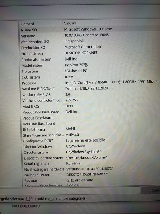 Laptop Dell Inspiron 7570 - i7 8th - 8gb RAM - 500gb SSD