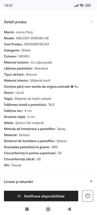 Ghete damă Jenny Fairy