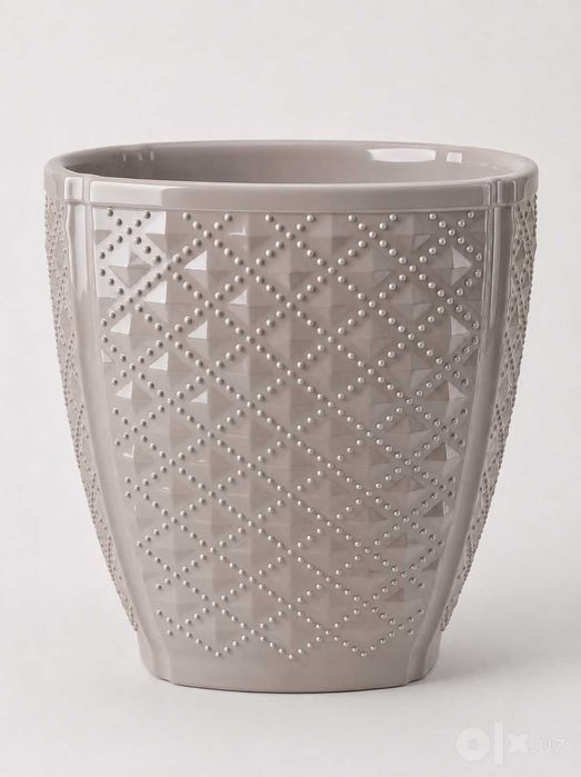 Plastik kashpo (gul tuvagi) ZUMRUD, 3D-faktura va vkladish (2-13 L)