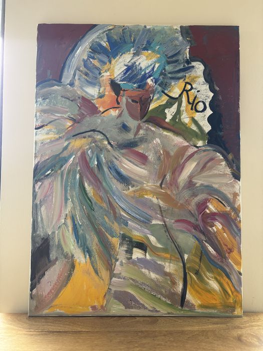Tablou pictat manual – Dansatoare Rio – acril pe pânză pe șasiu de lemn – 50 × 70 cm