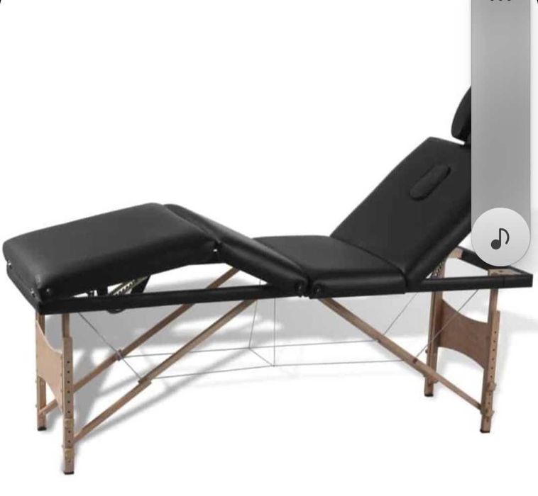 Двусекторна алуминиева козметична масажна кушетка –бял и черен цвят