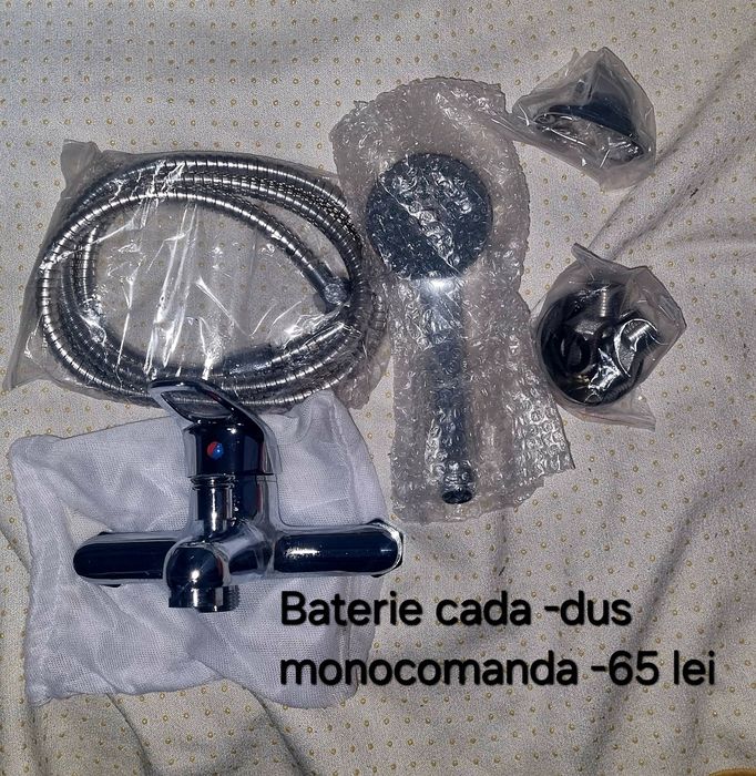Vand baterie cada dus monocomanda +  Smack Eurocube inox nou nouta